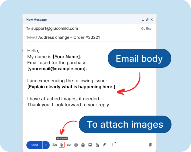 Screenshot showing email body